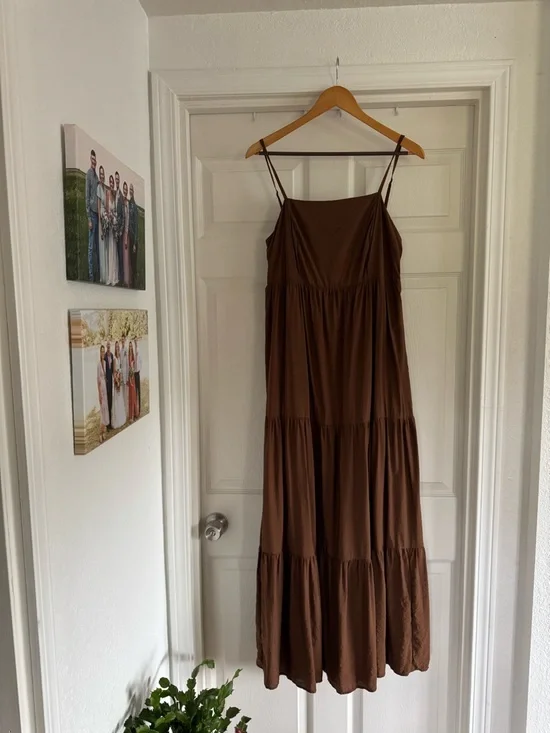 Nine West Maxi Dress, Brown, Size Large - Picture 9 of 9